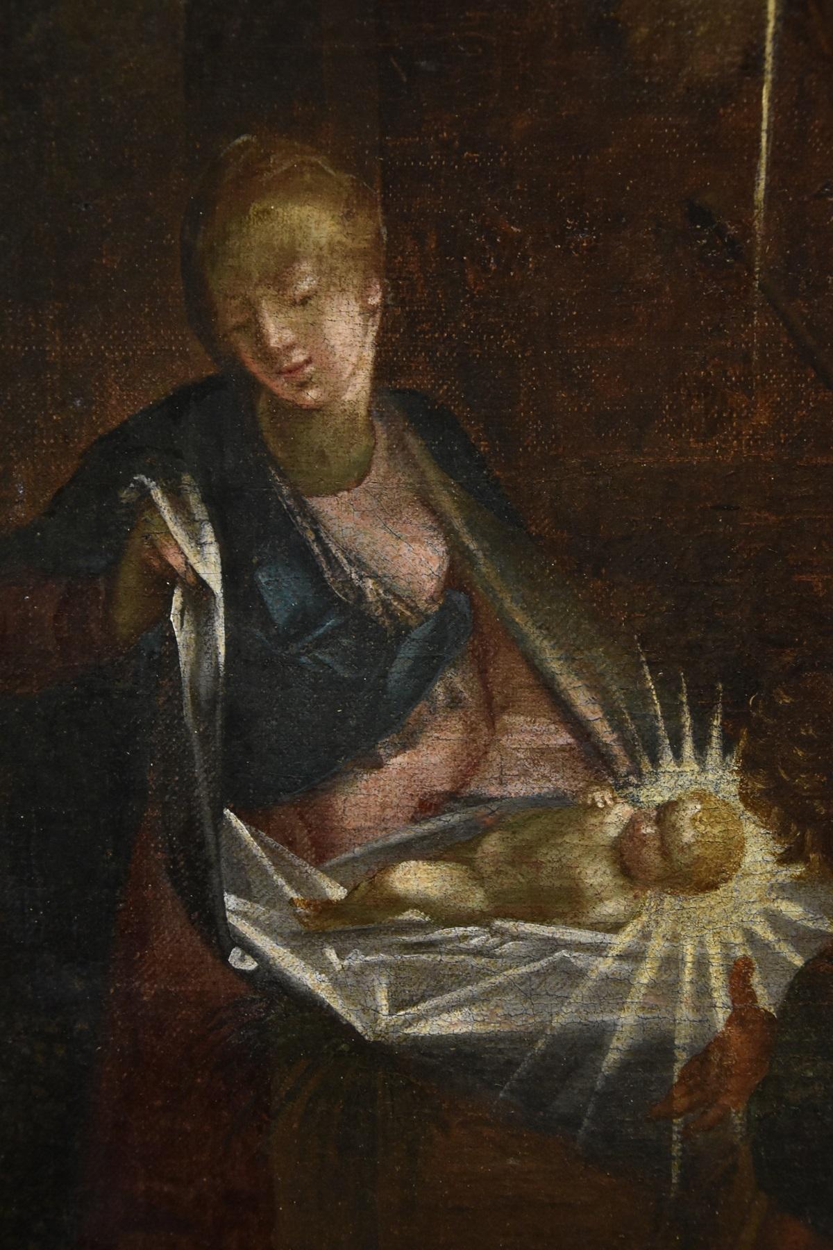Adoration Shepherds Spranger 16/17. Jahrhundert Gemälde Öl auf Leinwand Alter Meister im Angebot 11