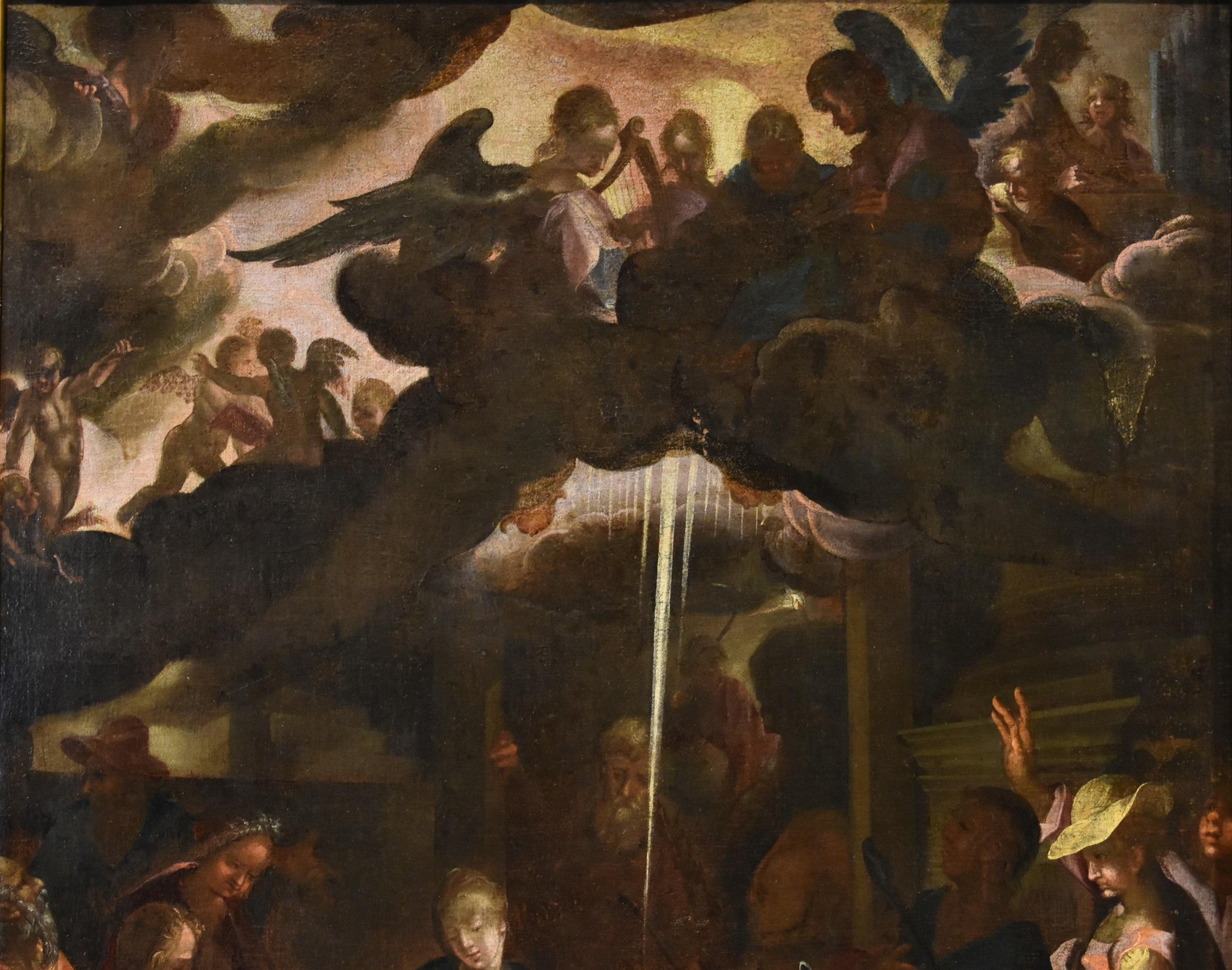 Adoration Shepherds Spranger 16/17. Jahrhundert Gemälde Öl auf Leinwand Alter Meister im Angebot 2
