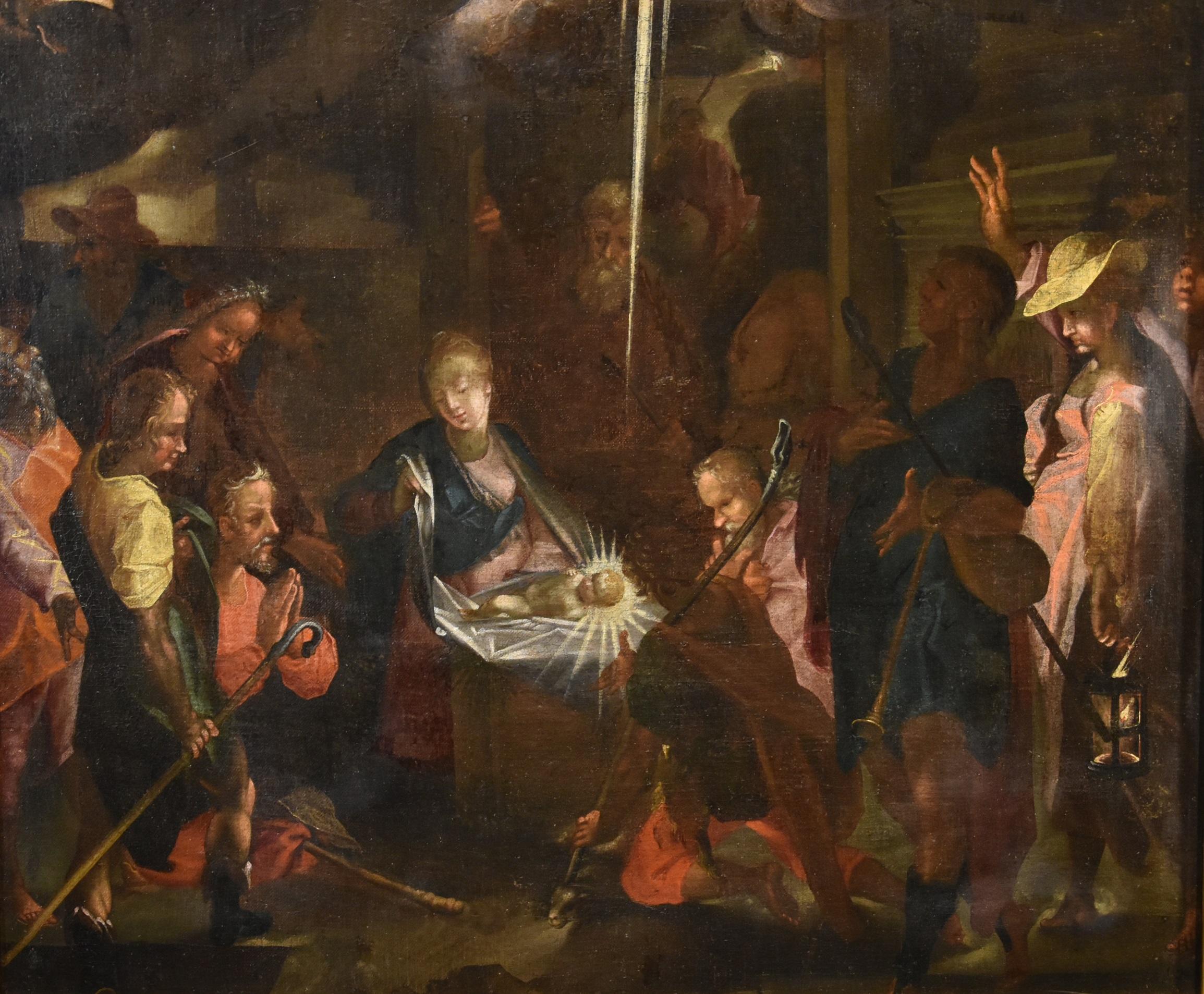 Adoration Shepherds Spranger 16/17. Jahrhundert Gemälde Öl auf Leinwand Alter Meister im Angebot 3