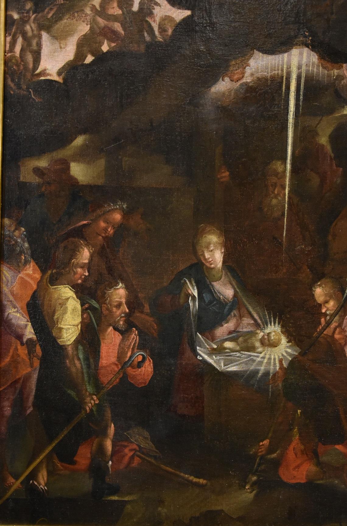Adoration Shepherds Spranger 16/17. Jahrhundert Gemälde Öl auf Leinwand Alter Meister im Angebot 4