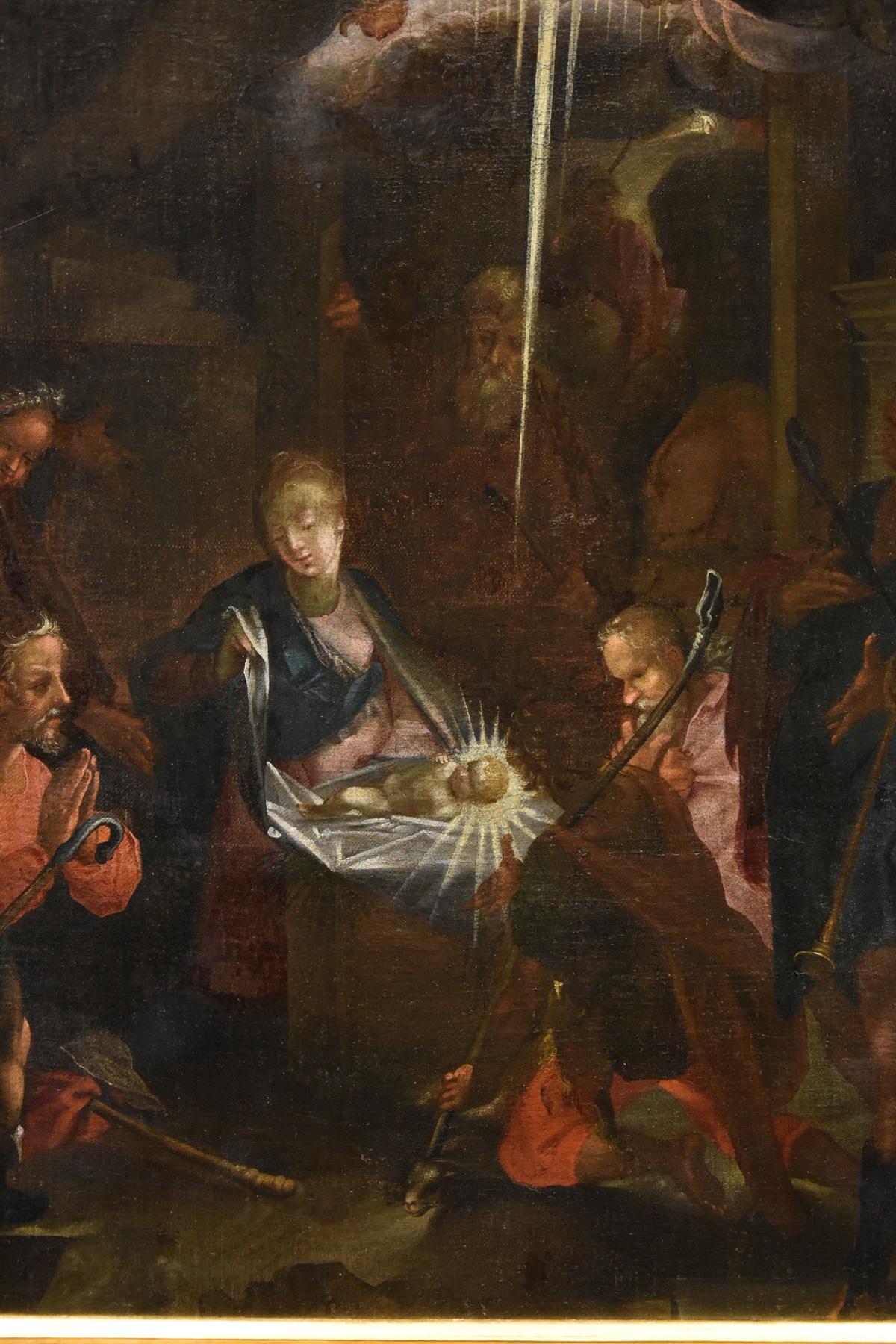 Adoration Shepherds Spranger 16/17. Jahrhundert Gemälde Öl auf Leinwand Alter Meister im Angebot 5