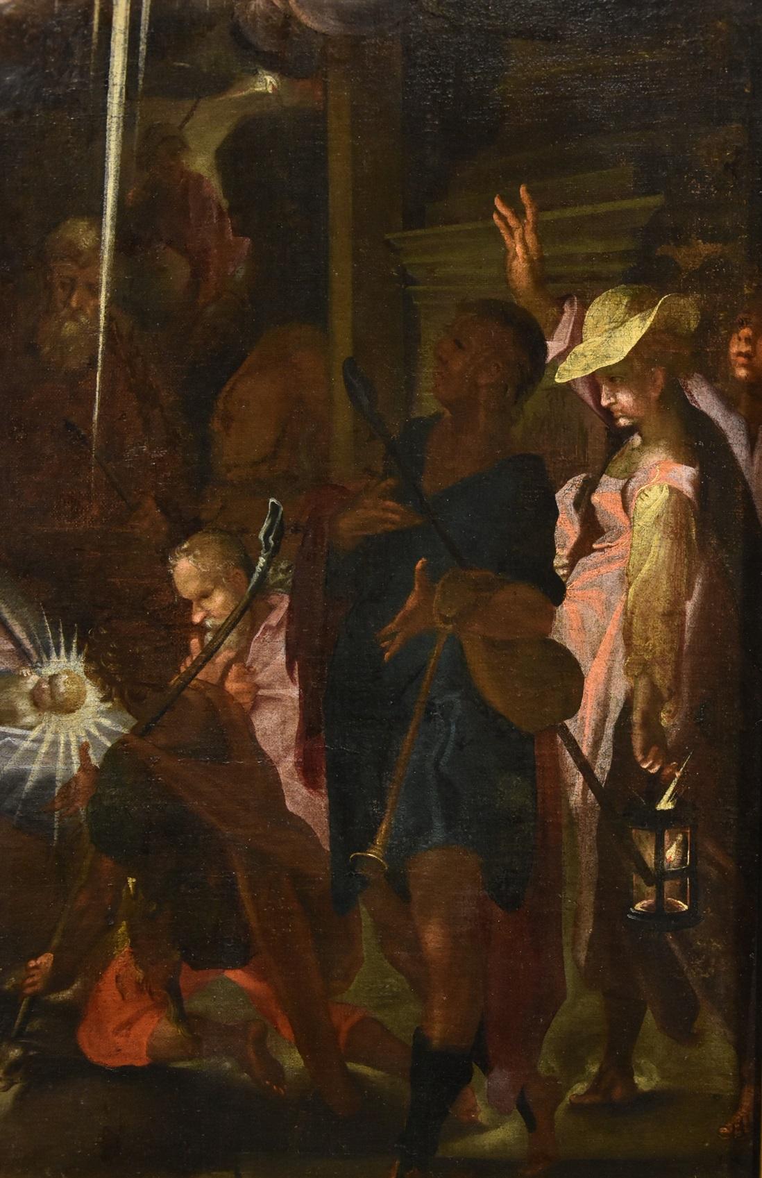 Adoration Shepherds Spranger 16/17. Jahrhundert Gemälde Öl auf Leinwand Alter Meister im Angebot 6