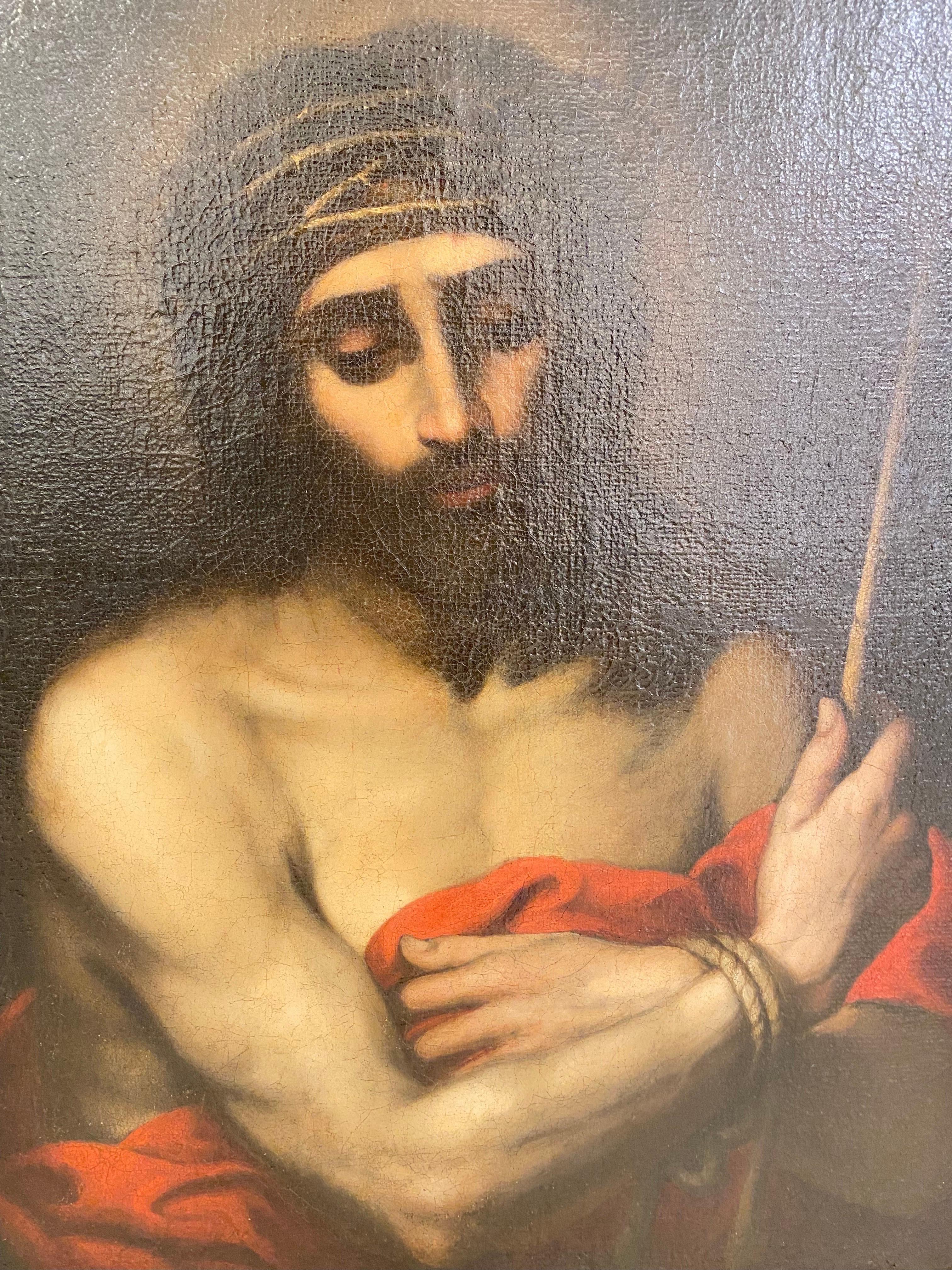 Ecce Homo - Marron Portrait Painting par Bartolomé Esteban Murillo