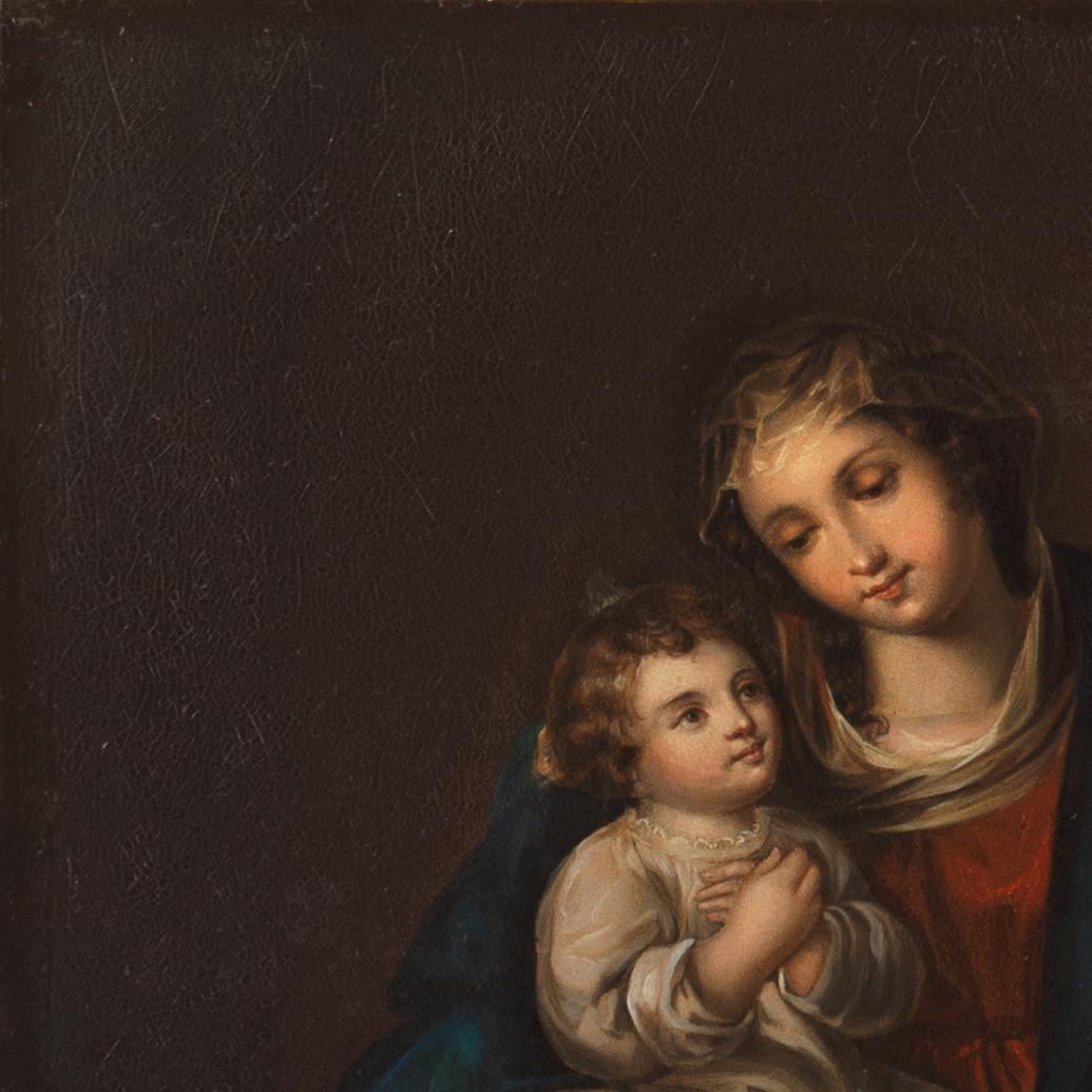 Virgen con el Niño', Barroco español, Virgen María con Jesús, Óleo devocional 4