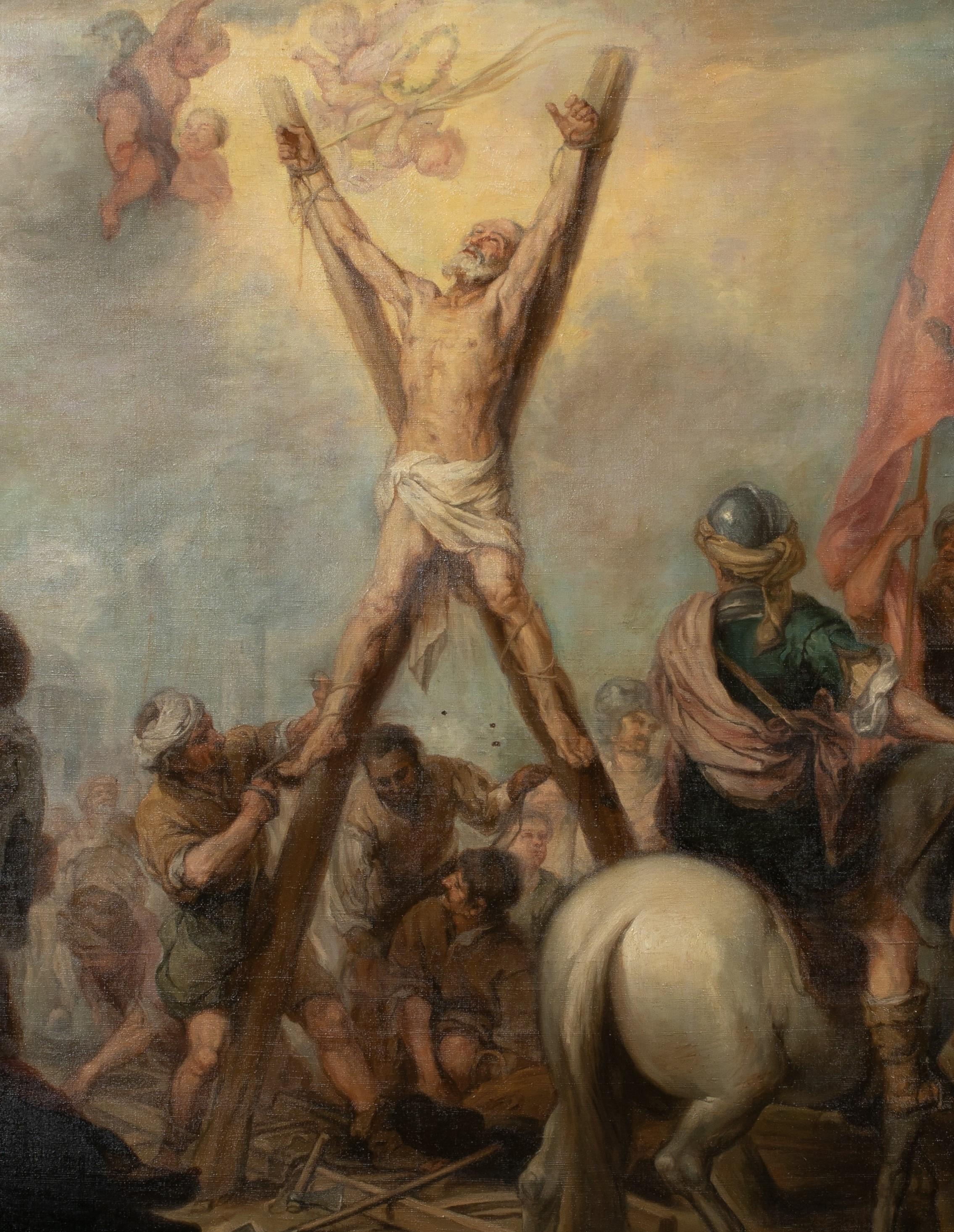 The Martyrdom Of Saint Andrews, 19e siècle - Noir Portrait Painting par Bartolomé Esteban Murillo