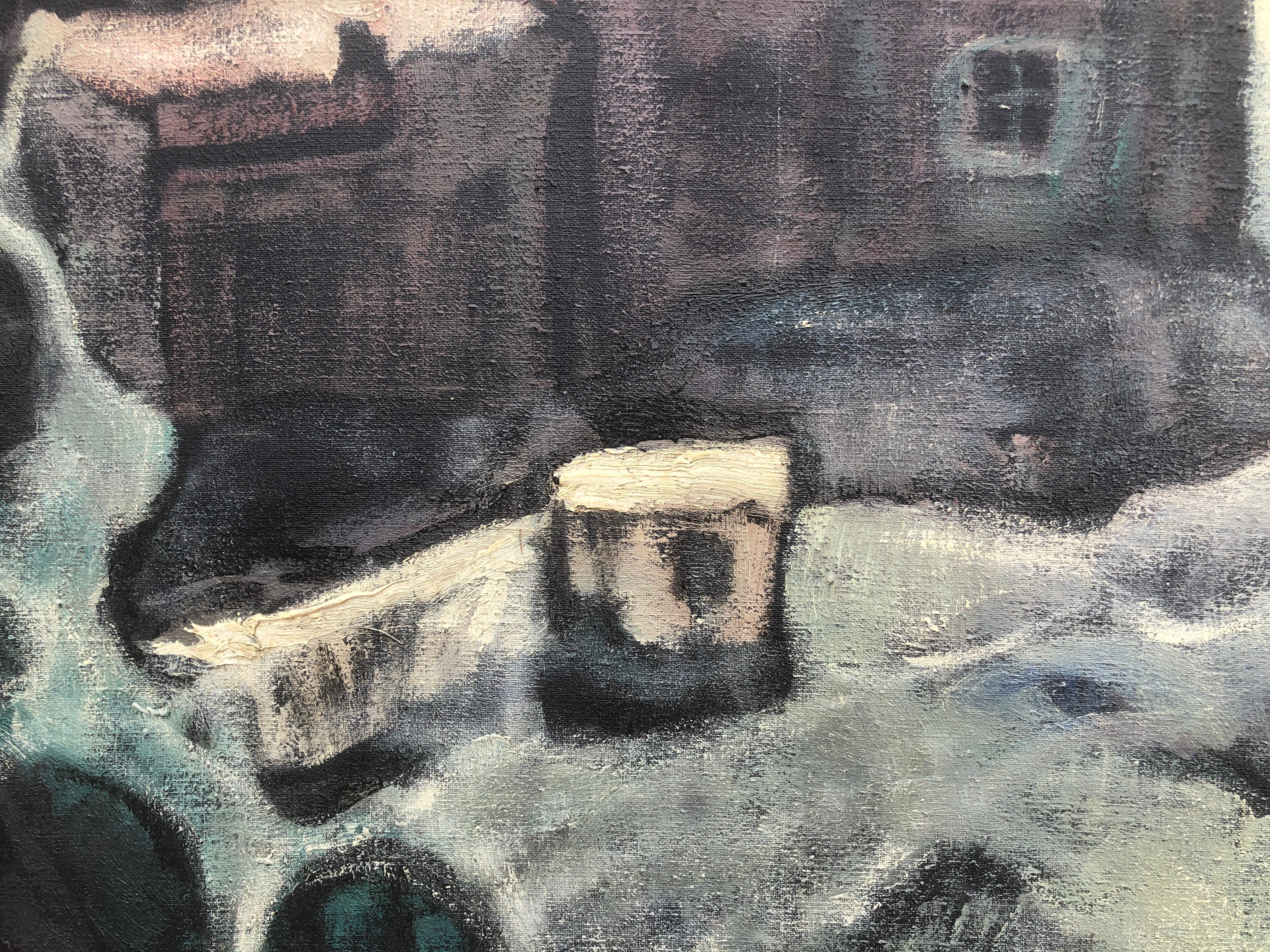 Paesaggio innevato olio su tela pittura spagnola Spagna - Painting Contemporaneo di Bartolome Gonzalez Bleda