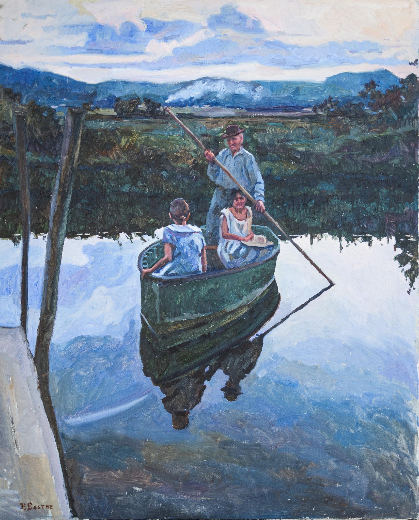 Bartolome Sastre Landscape Painting - Boat Ride with Grandpa