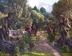 "The Path" (Pastoral Landscape with Olive Trees and Donkeys)