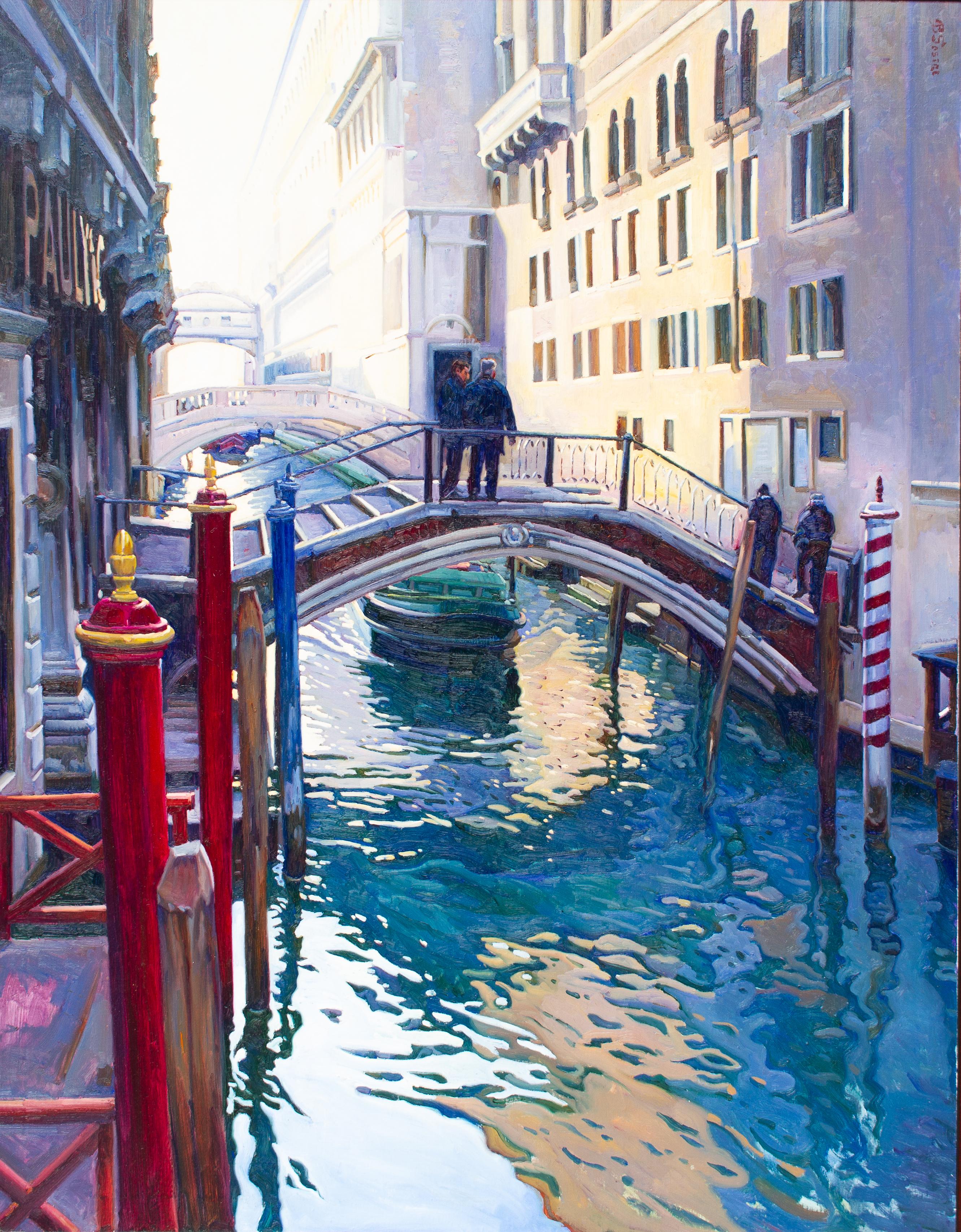 Landscape Painting de Bartolome Sastre - "Venecia" Escena de los canales venecianos
