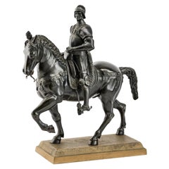 Bartolomeo Colleoni on horseback – Bronze sculpture with dark brown patina 1710