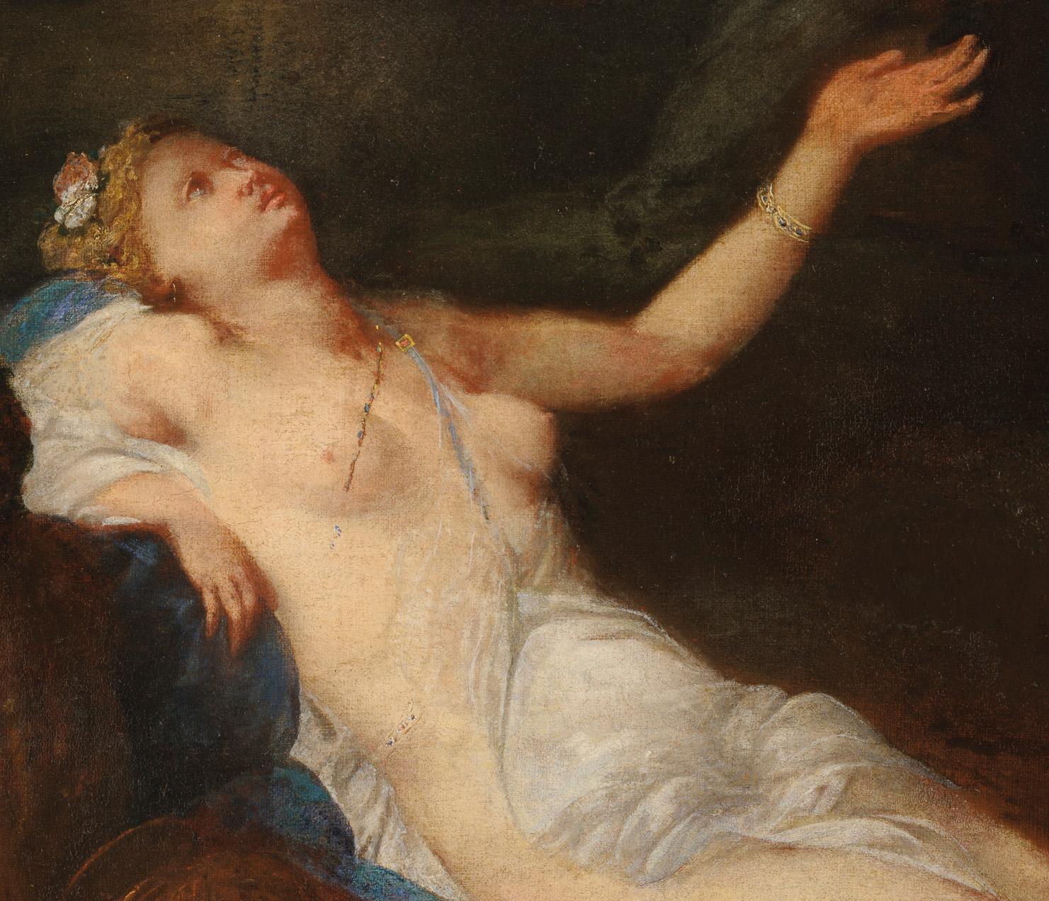 Bartolomeo Guidobono Bacchanal aus dem 17. Jahrhundert mit Maenads, Satyrn und Nymphen (Alte Meister), Painting, von Bartolomeo Guidobono (Savona, Italy, 1654 - Torino, Italy, 1709)