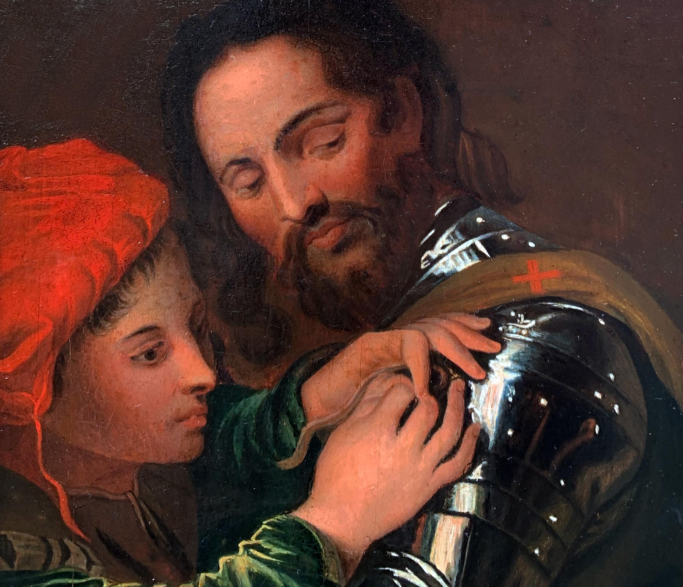 Chevalier et son page XIXe siècle, suiveur de Bartolomeo Manfredi (Ostiano 1582 For Sale 2