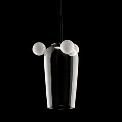 Bartolomeo, Melogranoblu, Suspension Lamp, Clear Glass, Frosted Glass