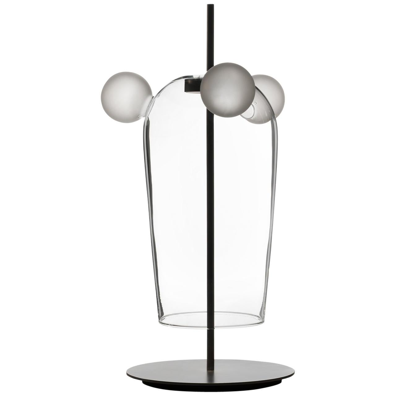 Bartolomeo, Melogranoblu, Table Lamp, Clear Glass, Frosted Glass For Sale