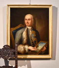 Portrait of an art Collector, Nazari Oil Paint 18th Century Italian Old master