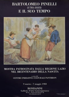 Vintage-Ausstellungsplakat von Bartolomeo Pinelli aus dem Jahr 1983