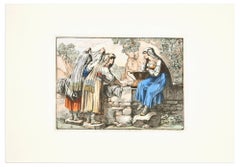 Ciociare vicino a Subiaco - Acquaforte di Bartolomeo Pinelli - 1820