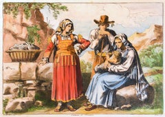 Costume of Felettino - Etching by Bartolomeo Pinelli - 1819