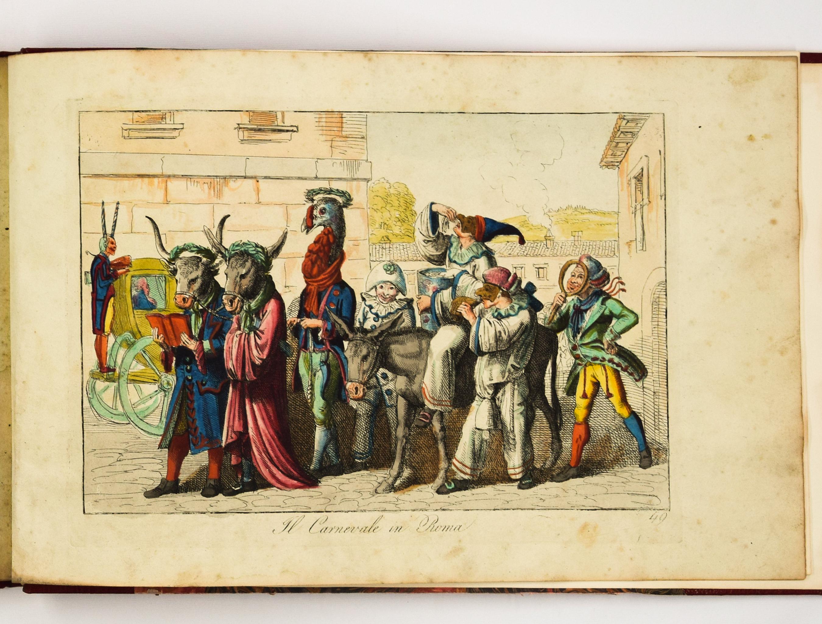 New Collection of 50 Picturesque Costumes Etched and Watercolored by B. Pinelli For Sale 1