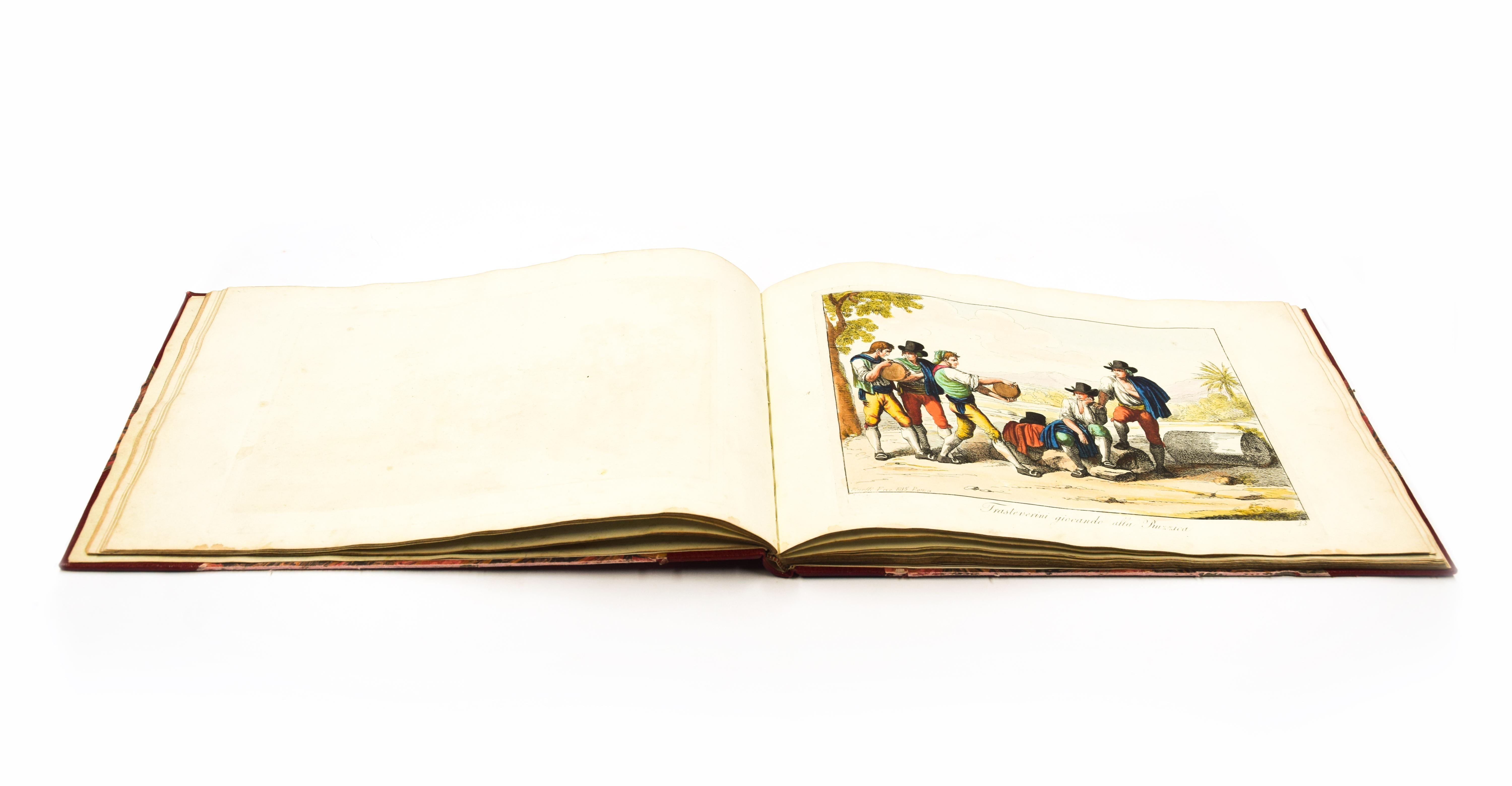 Bartolomeo Pinelli Figurative Print - New Collection of 50 Picturesque Costumes Etched and Watercolored by B. Pinelli
