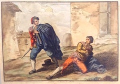 Roma Costumi Trasteverini - Etching by Bartolomeo Pinelli - 1819