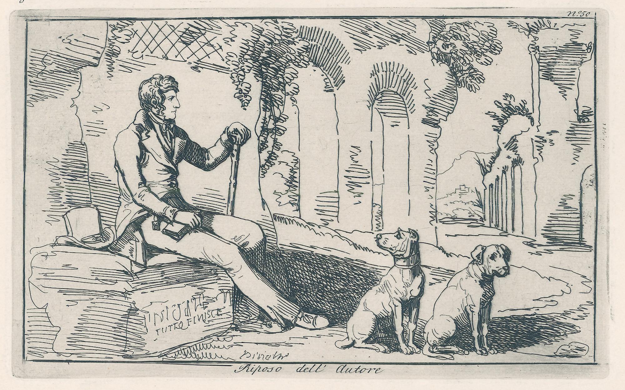 Costumes romains : Nuova raccolta di cinquanta costumi pittoreschi - École italienne Print par Bartolomeo Pinelli
