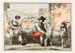 La chouette de Tivoli - eau-forte de Bartolomeo Pinelli - 1819