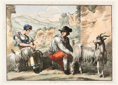 The Goatherd in Tivoli – Radierung von Bartolomeo Pinelli – 1819