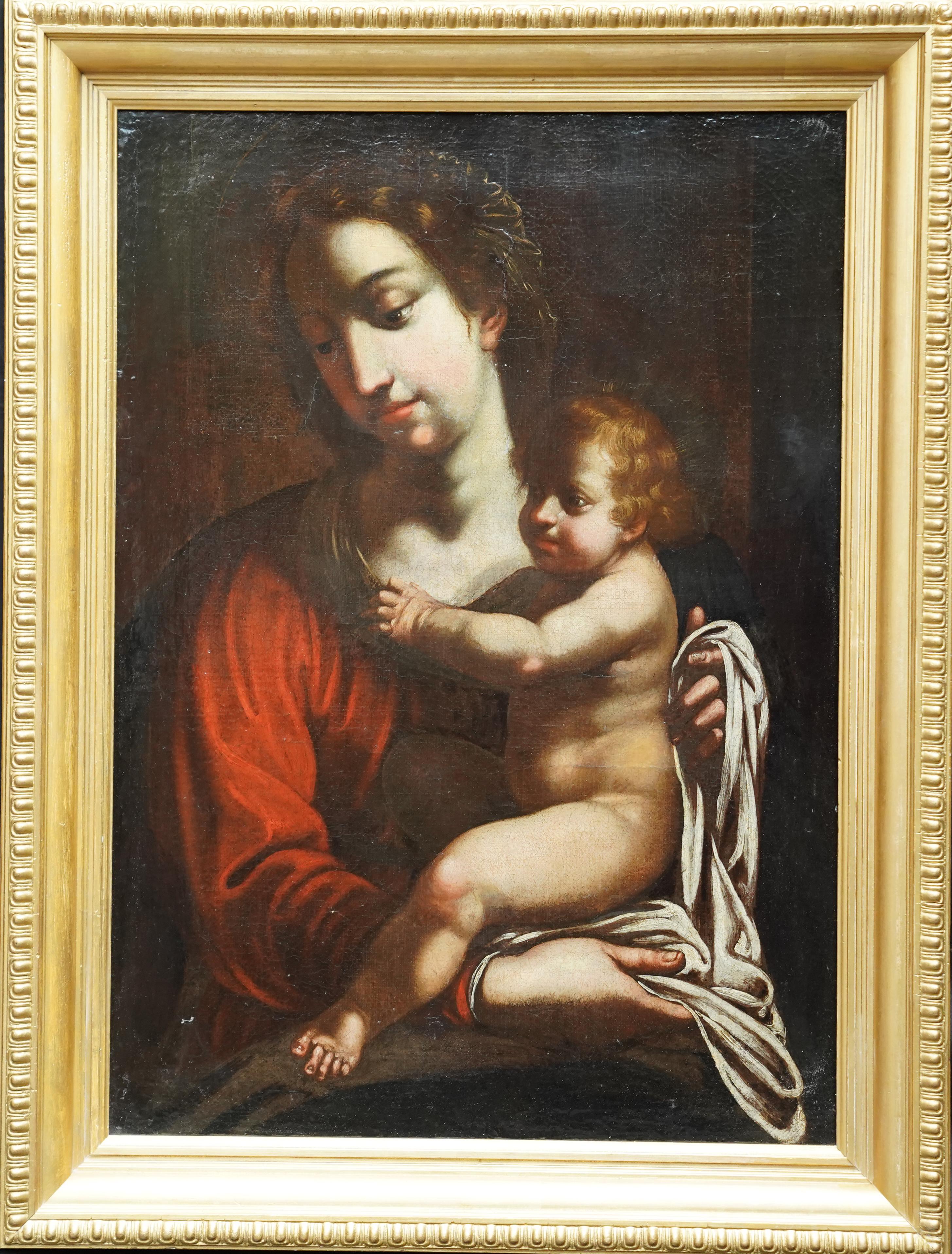 Madonna and Child- Italian Old Master religious art portrait oil painting For Sale 8