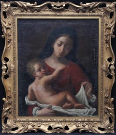 Madonna and Child - Old Master 17th Century Italian art oil portrait painting