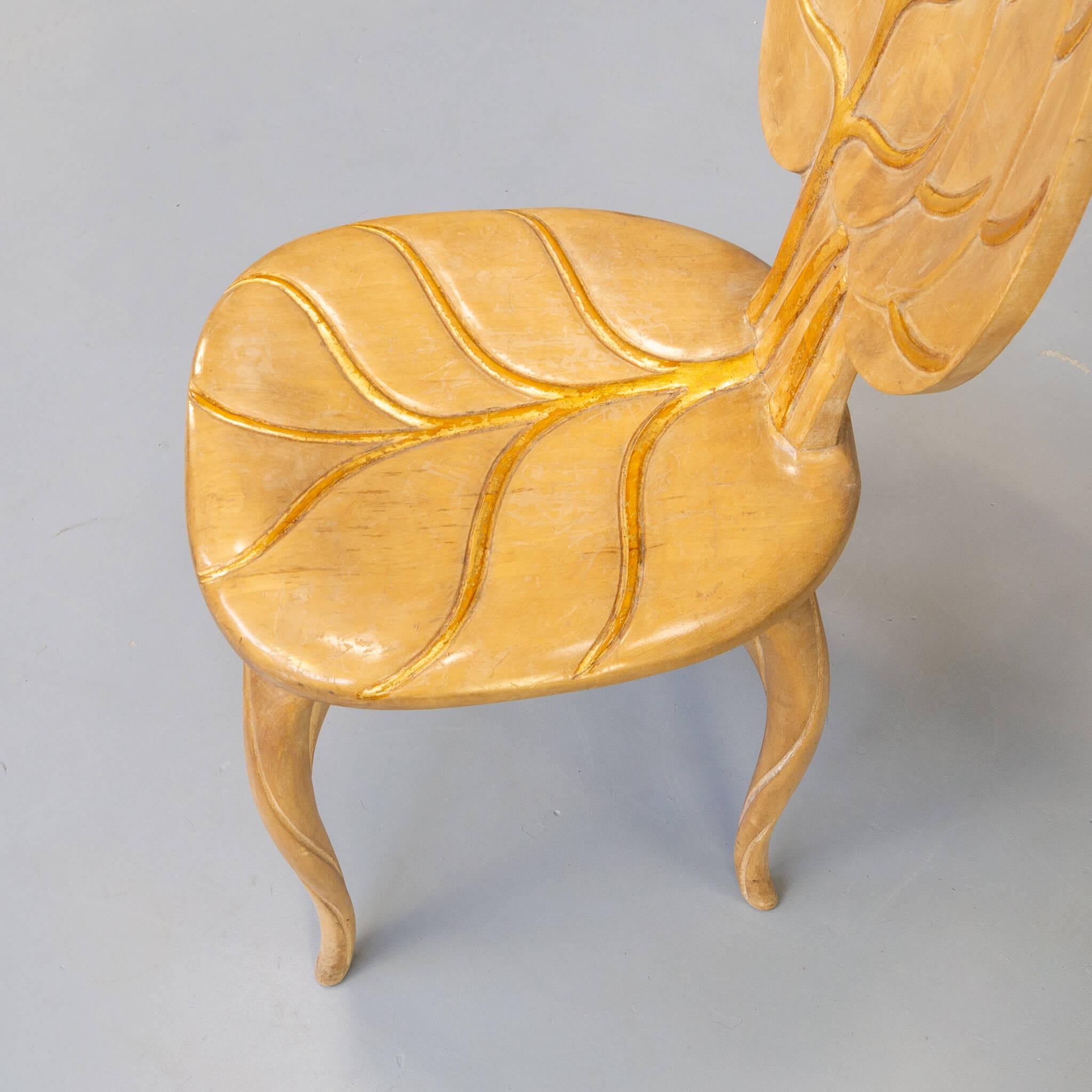 Bartolozzi & Maioli Wooden Leaf Chair Set / 4 4