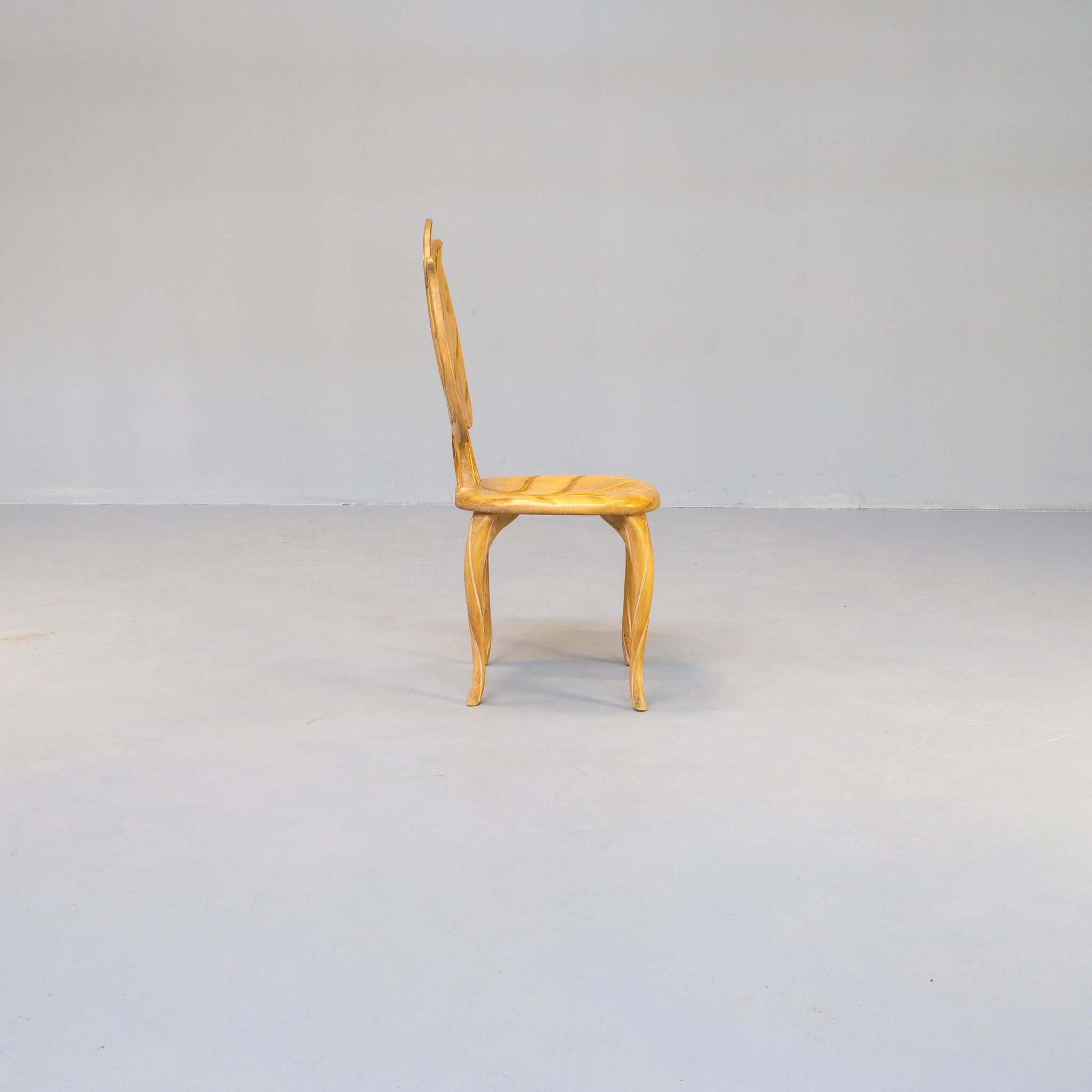 Bartolozzi & Maioli Wooden Leaf Chair Set / 4 1