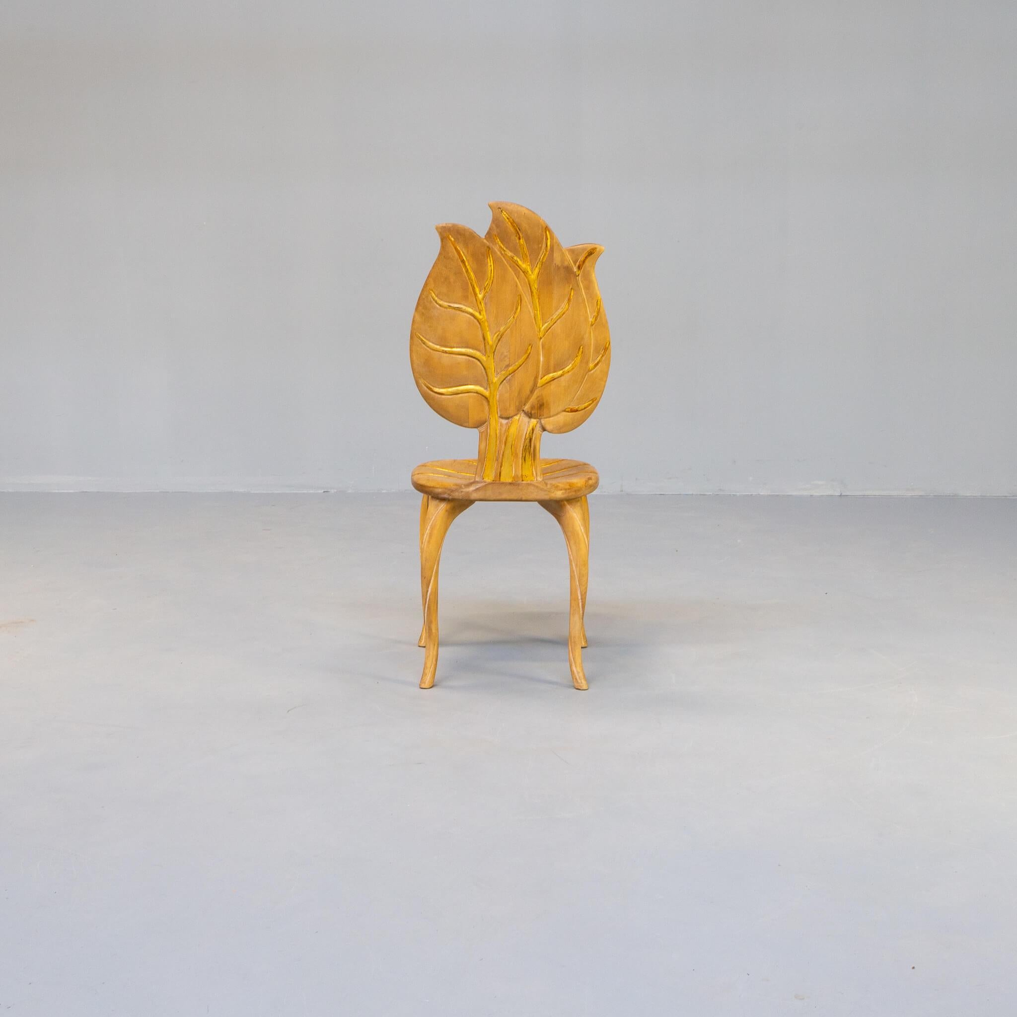 Bartolozzi & Maioli Wooden Leaf Chair Set / 4 2