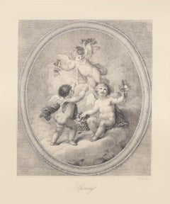 Bartolozzi (1727-1815) - Pair Of Late 19thC Stipple Engraving, Spring And Summer
