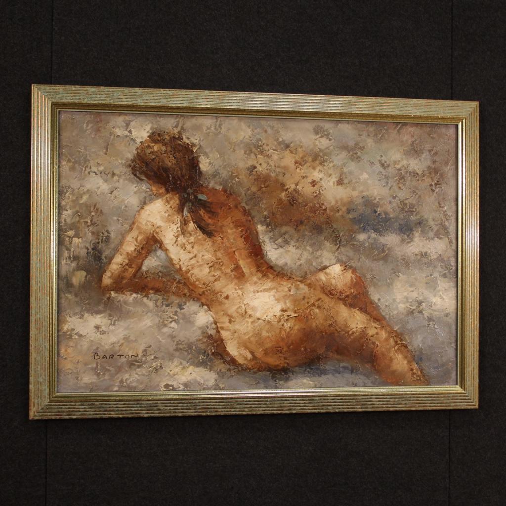 Barton 20th Century Oil on Canvas American Signed Female Nude Painting, 1980 7