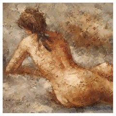 Barton 20th Century Oil on Canvas American Signed Female Nude Painting, 1980