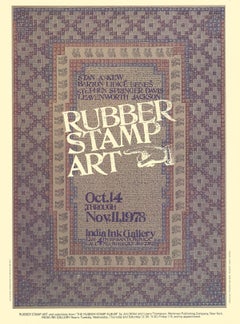 1978 After Barton Lidice Benes 'Oriental Rug' Vintage Purple Offset Lithograph
