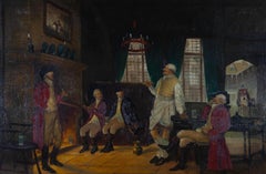 Barton - Large 20th Century Oil, Gathering at the Inn