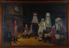 Barton - Large 20th Century Oil, Gathering at the Inn