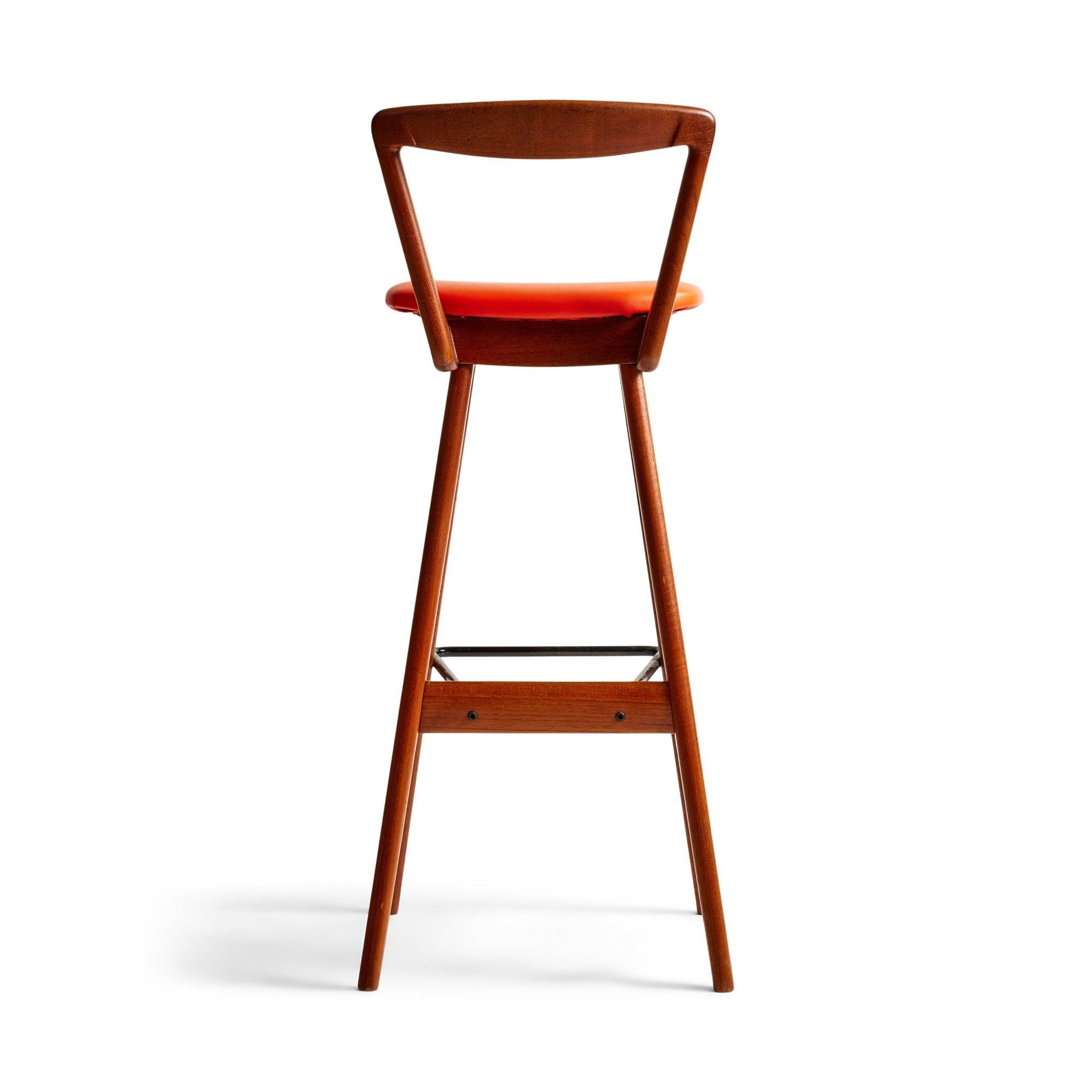 Bartool by H. Rosengren Hansen for Brande Møbelindustri In Excellent Condition For Sale In Sagaponack, NY