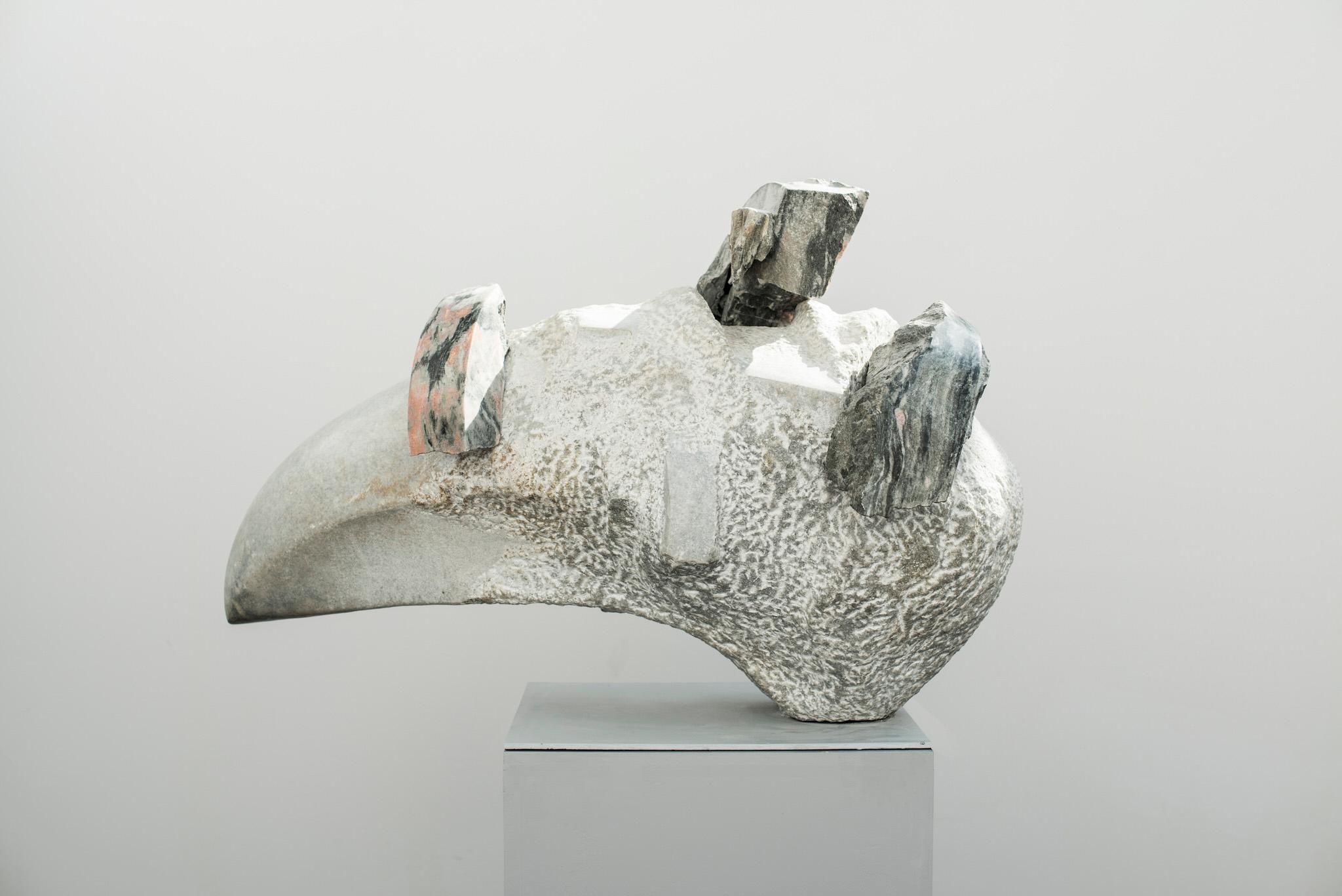 Bartosz Banasik, Purification - marble abstract sculpture, 50 x 100 x 70cm, 2014 For Sale 1
