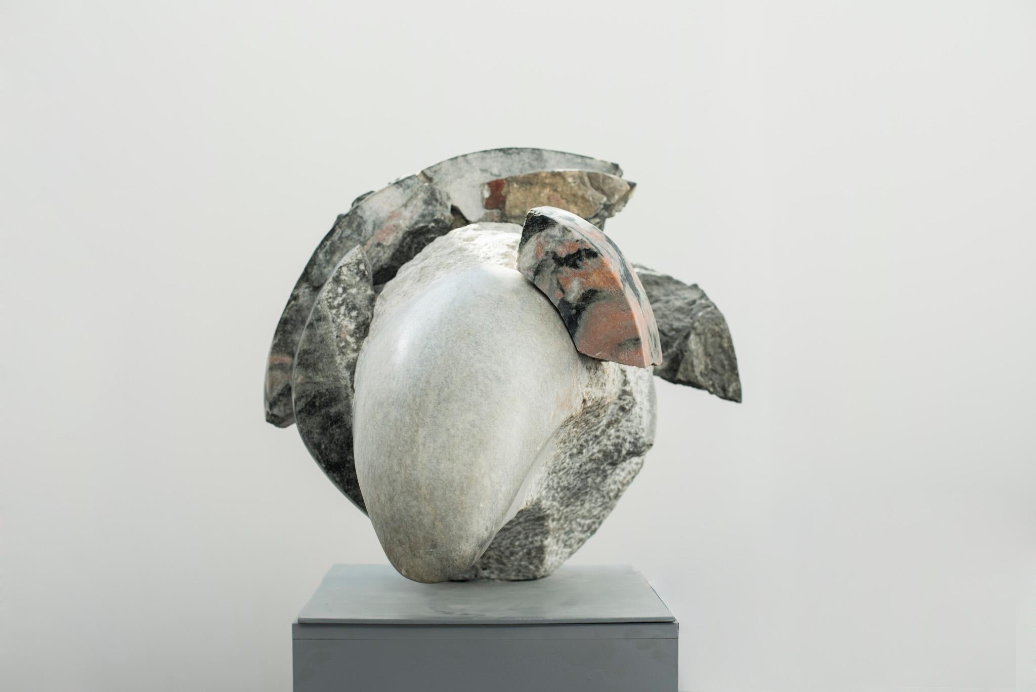 Bartosz Banasik, Purification - marble abstract sculpture, 50 x 100 x 70cm, 2014 For Sale 2