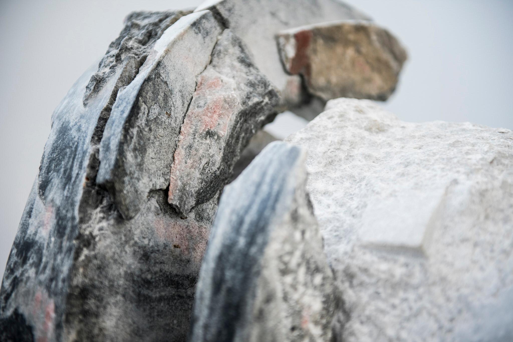 Bartosz Banasik, Purification - marble abstract sculpture, 50 x 100 x 70cm, 2014 For Sale 4