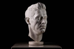 Bartosz Banasik, sculpture of Robert Lewandowski, Acrylic One, 42x28x23cm, 2020
