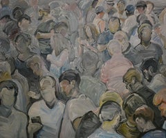 Crowd - People Portrait, Contemporary Expressive Figurative Oil Painting, XL
