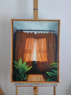 Curtain -  Contemporary Expressive Atmospheric  Indoor Oil Painting
