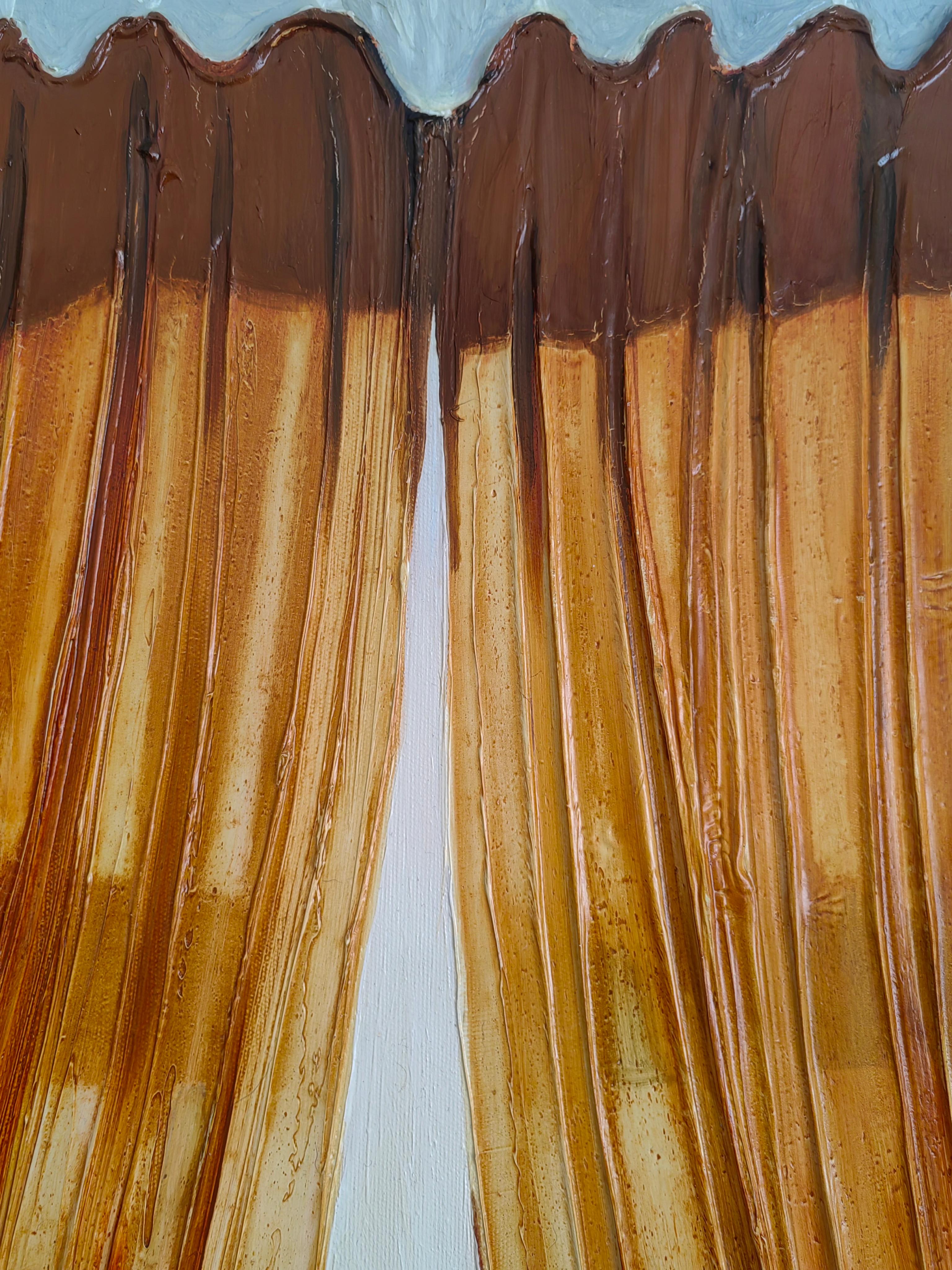 Vorhang -  Contemporary Ausdrucksstark Atmosphärisch  Indoor Ölgemälde (Zeitgenössisch), Painting, von Bartosz Kolata