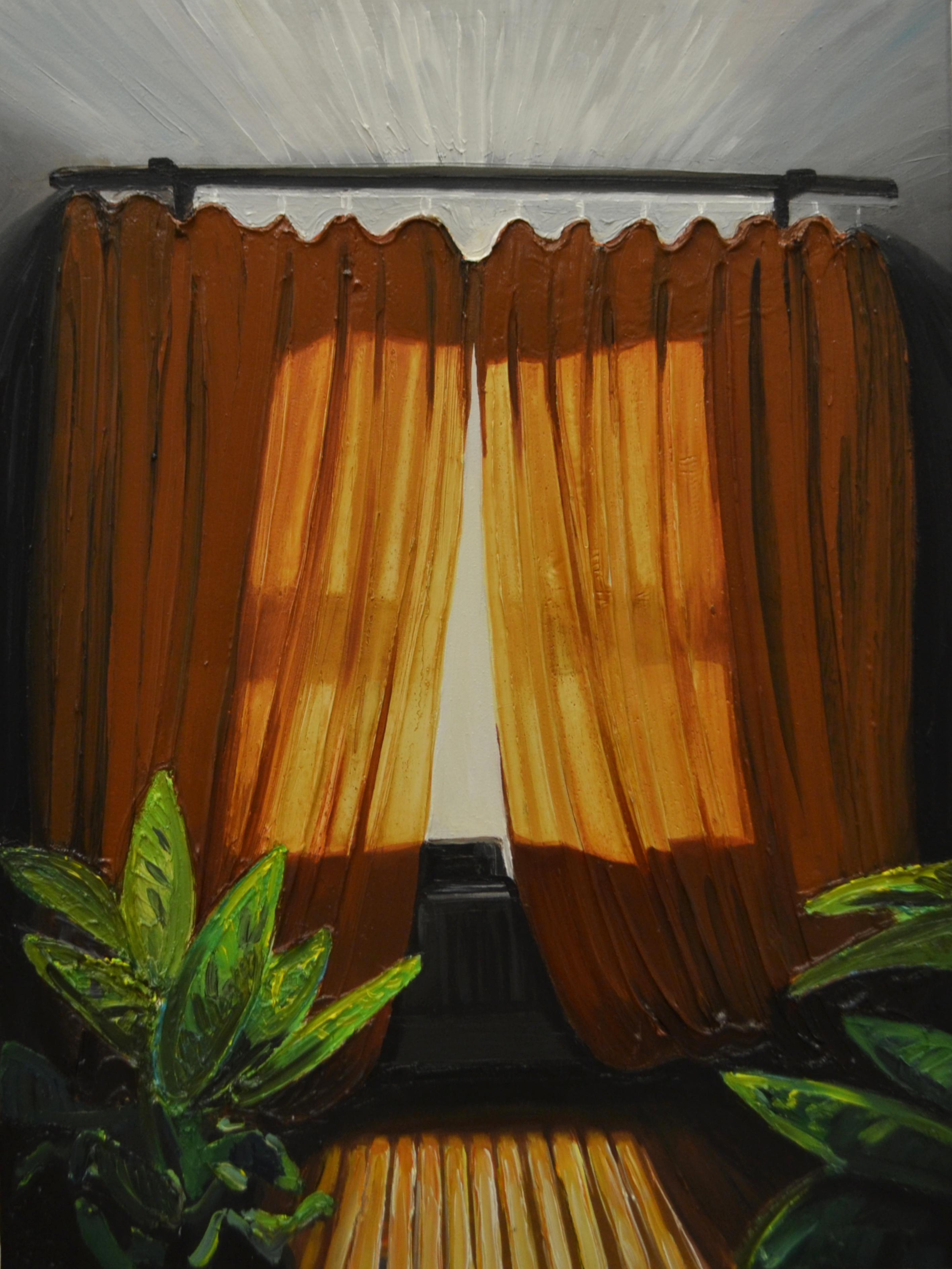 Curtain -  Contemporary Expressive Atmospheric  Indoor Oil Painting