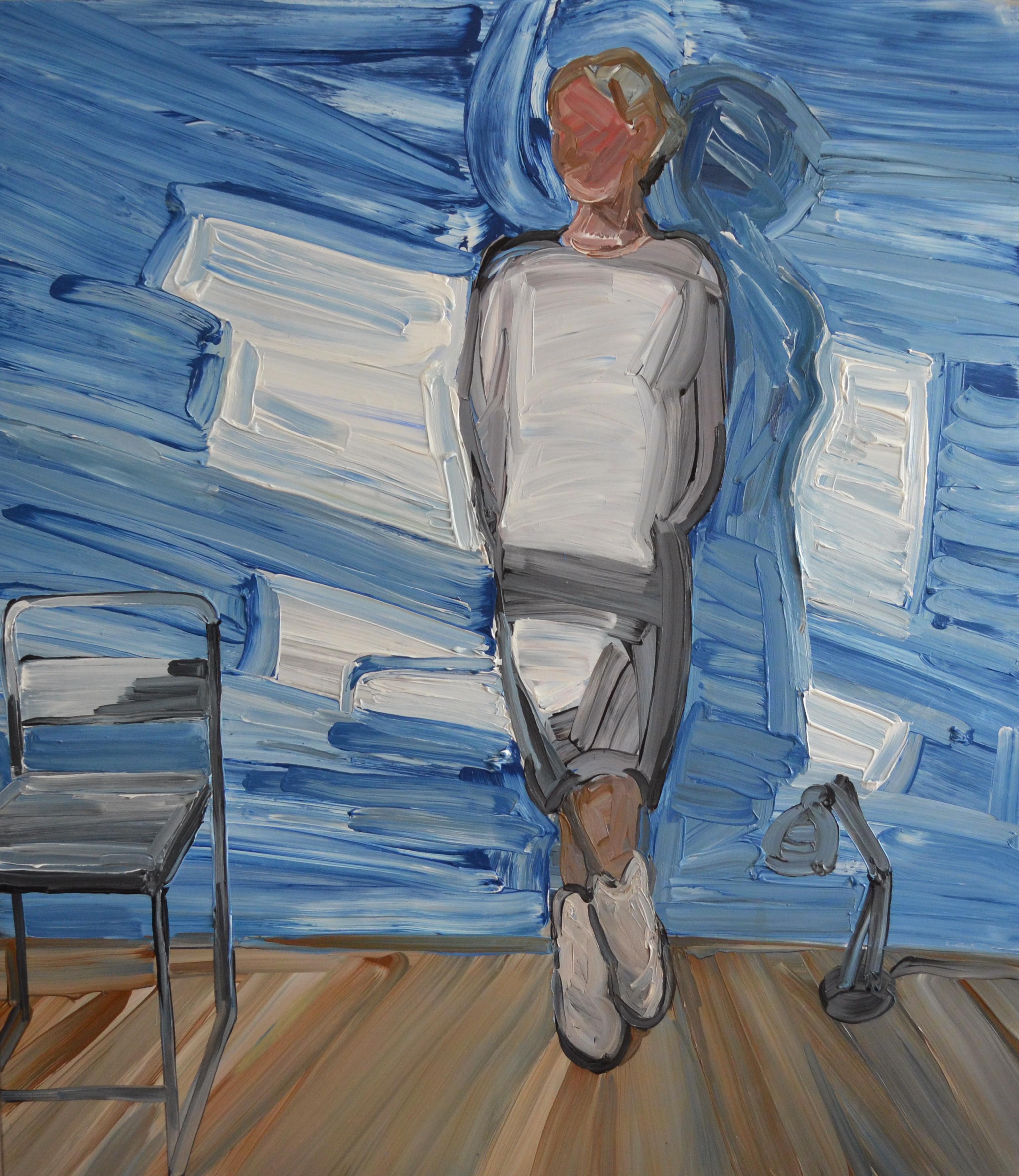 Ewa  - Portrait de femme, peinture à l'huile figurative expressionniste contemporaine