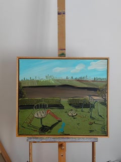 Spring  (in the pandemic)  - Modern Expressive Garden Landscape Oil Painting